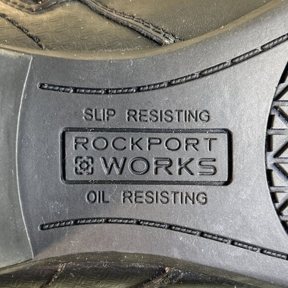 Rockport Works Ankle Boots 11M Black Leather Slip Resistant Steel Toe ASTM F2413 - Picture 12 of 13